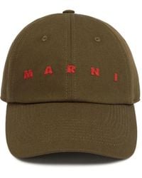 Marni - Gabardine Baseball Cap With Embroidered Logo - Lyst