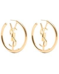 Saint Laurent - Cassandre Hoop Earrings - Lyst