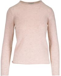 Kinross Cashmere - Round-Neck Long-Sleeve Sweater - Lyst