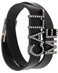 Femme Bijoux Bracelets Bracelet multi-tours à ornements en cristal Saint Laurent en coloris Noir 