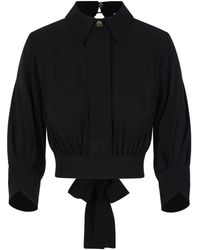 Elisabetta Franchi - Button-Detail Tie Blouse - Lyst