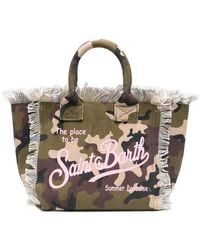MC2 Saint Barth - Colette Camouflage-Print Frayed Tote Bag - Lyst