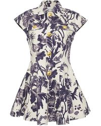Cara Cara - Ryce Button-Up Floral Mini Dress - Lyst