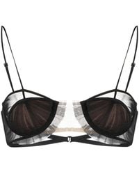 Nensi Dojaka - Panelled Semi-Sheer Bra - Lyst