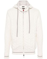 Kiton - Cable-knit Cashmere Hooded Jacket - Lyst