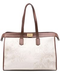 Eleventy - Floral-Print Canvas Tote Bag - Lyst