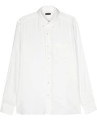 Tom Ford - Camisa De Popelina Con Cuello Con Botones - Lyst