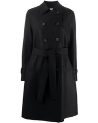 Harris Wharf London Abrigo midi con doble botonadura - Negro