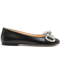 Mach & Mach - Double Bow Leather Ballerina Shoes - Lyst