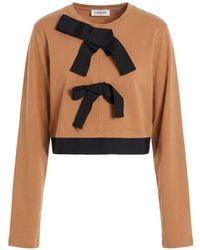 Lanvin - Bow-Detail Cropped T-Shirt - Lyst
