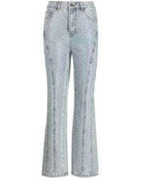 Self-Portrait - Mid-Rise Embellished Flared Jeans - Lyst