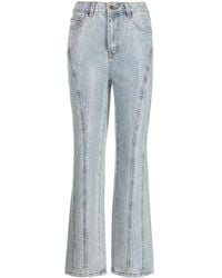Self-Portrait - Mid-Rise Embellished Flared Jeans - Lyst
