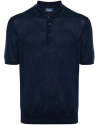 Drumohr - Cotton-Linen Knit Polo Shirt - Lyst