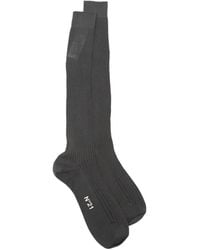 N°21 - Ribbed-Knit Logo-Print Socks - Lyst