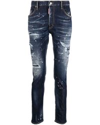 DSquared² Skinny-Jeans im Distressed-Look - Blau