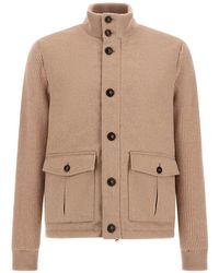 Herno - Panelled Knitted Jacket - Lyst