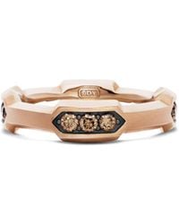 David Yurman - 18Kt Rose Hex Station Band Ring (6Mm) - Lyst