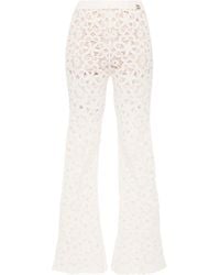 Twin Set - Floral-crochet Flared Trousers - Lyst