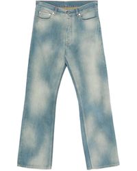Off-White c/o Virgil Abloh - Relaxed-Fit Faded Denim Jeans With Frayed Stripe Detail - Lyst