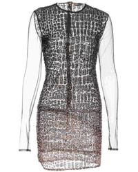 Just Cavalli - Sequin-Embellished Animal-Pattern Mini Dress - Lyst