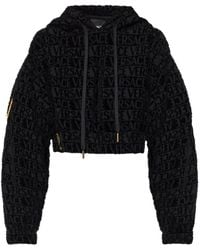 Versace - Felpa Crop I Love Baroque Con Cappuccio - Lyst