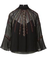 Veronica Beard - Tairis Embroidered Blouse - Lyst