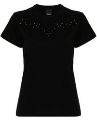 Pinko - T-shirt en coton à détails d'œillets - Lyst