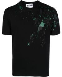 Moschino - Paint-splatter Logo-print T-shirt - Lyst