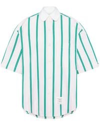 Thom Browne - Gestreepte Popeline Blouse - Lyst