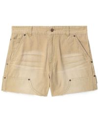 we11done - Faded Denim Mini Shorts - Lyst