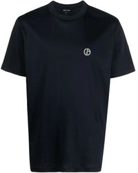 Giorgio Armani - Logo-Embroidered Cotton T-Shirt - Lyst