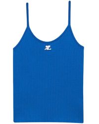 Courreges - Top de canalé sin mangas - Lyst