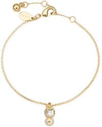 Jimmy Choo - Metal Jc Pearl Cube Bracelet With Pearl And Crystal Cube - Lyst