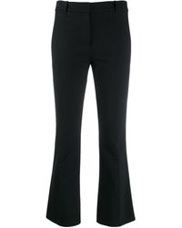 10 Crosby Derek Lam Corinna Tuxedo Stripe Cropped Flare Crosby Cotton Twill Trouser - Black