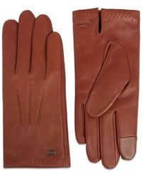 Lancel - Sellier Logo-Stamp Lather Gloves - Lyst