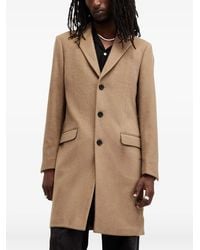 AllSaints - Buttoned Single-Breasted Coat - Lyst