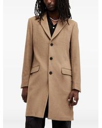 AllSaints - Buttoned Single-Breasted Coat - Lyst