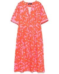 Marc Cain - Robe Mi-Longue À Fleurs - Lyst