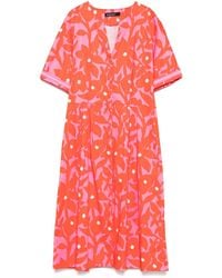 Marc Cain - Midikleid Mit Blumen-Print - Lyst