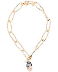 forte_forte - Glass-Pendant Pearl-Detail Necklace - Lyst