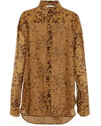 Ferragamo - Hemd Aus Georgette - Lyst
