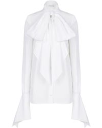 Nina Ricci - Pussy-bow Collar Cotton Shirt - Lyst