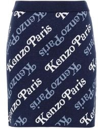 KENZO - Mini Skirt With Inlay - Lyst