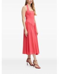Bardot - Halter-Neck Gathered-Skirt Midi Dress - Lyst