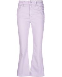 Jacob Cohen - Victoria Logo-embroidered Cropped Flared Jeans - Lyst