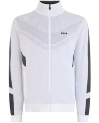 BOSS - Zip-Up Panelled Sweater - Lyst