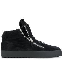 Giuseppe Zanotti Sneakers 'Kiss' con interno in montone - Nero