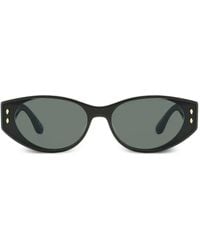 Isabel Marant - Oval-Frame Studded Sunglasses - Lyst