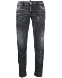 DSquared² - Cropped-Jeans mit Farbklecksen - Lyst