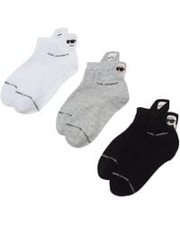 KARL LAGERFELD - Ikon Intarsia-Knit Socks (Pack Of Three) - Lyst